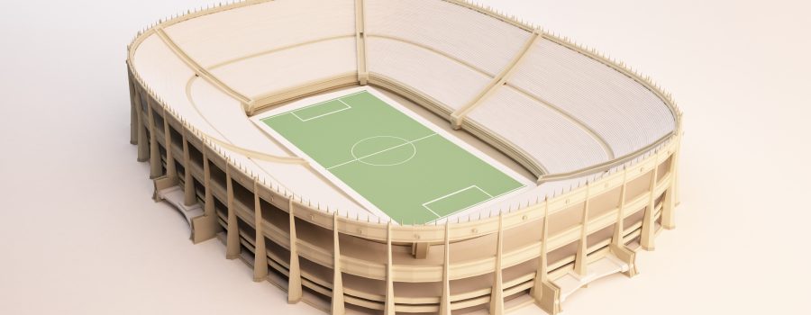 stadio cristallo modello 3d plastico calcio